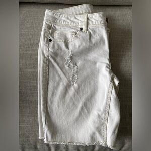 White Distressed Denim Shorts - Juniors - Size 9